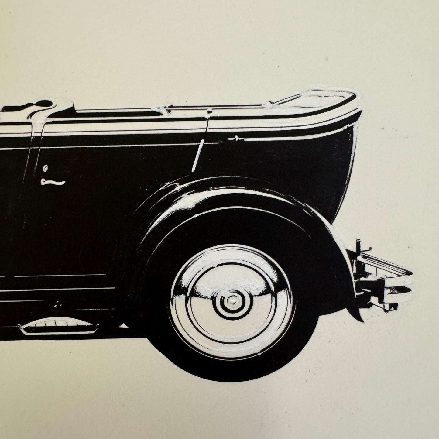 1929 Hispano Suiza Torpedo Automobile Illustration Art Drawing Hand Drawn