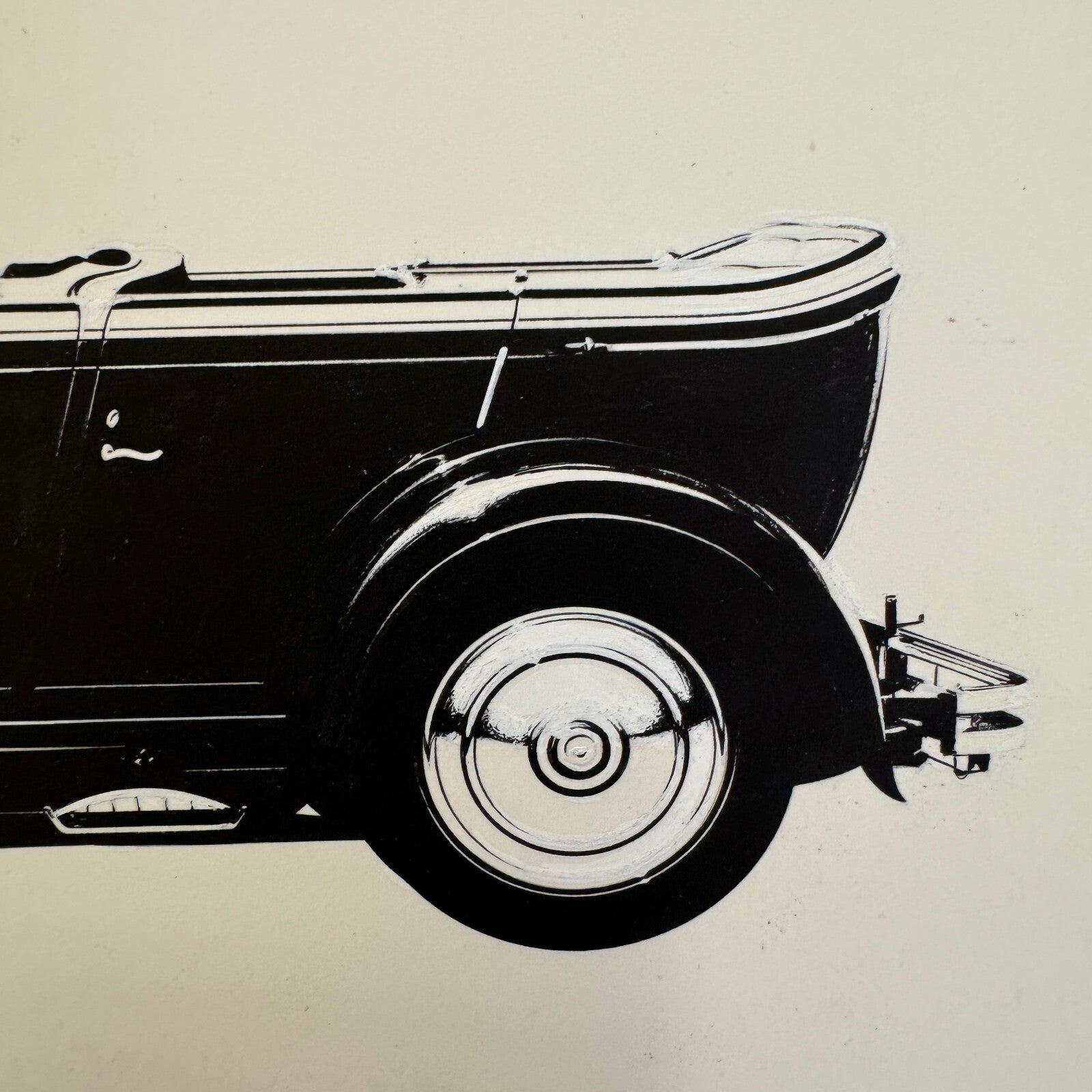 1929 Hispano Suiza Torpedo Automobile Illustration Art Drawing Hand Drawn