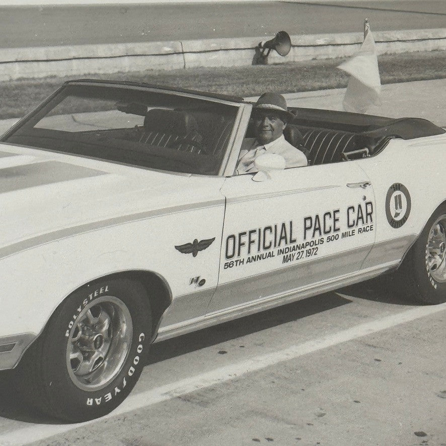 Vintage Indy 500 Racing Photo 1972 Oldsmobile Official Pace Car Photograph