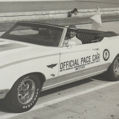 Vintage Indy 500 Racing Photo 1972 Oldsmobile Official Pace Car Photograph