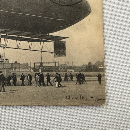 Vintage Airship Dirigible Zeppelin Postcard Post Card French 1908