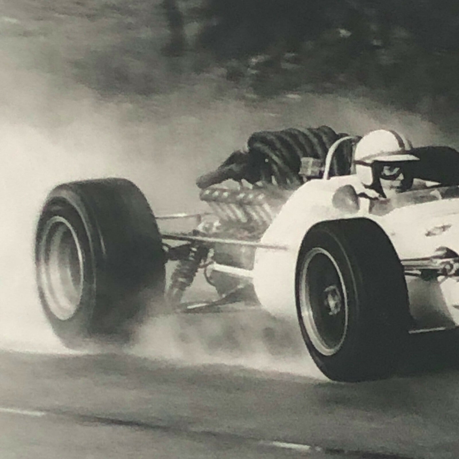 Vintage John Surtees 1967 Italian Grand Prix Honda Car Racing Photo Photograph