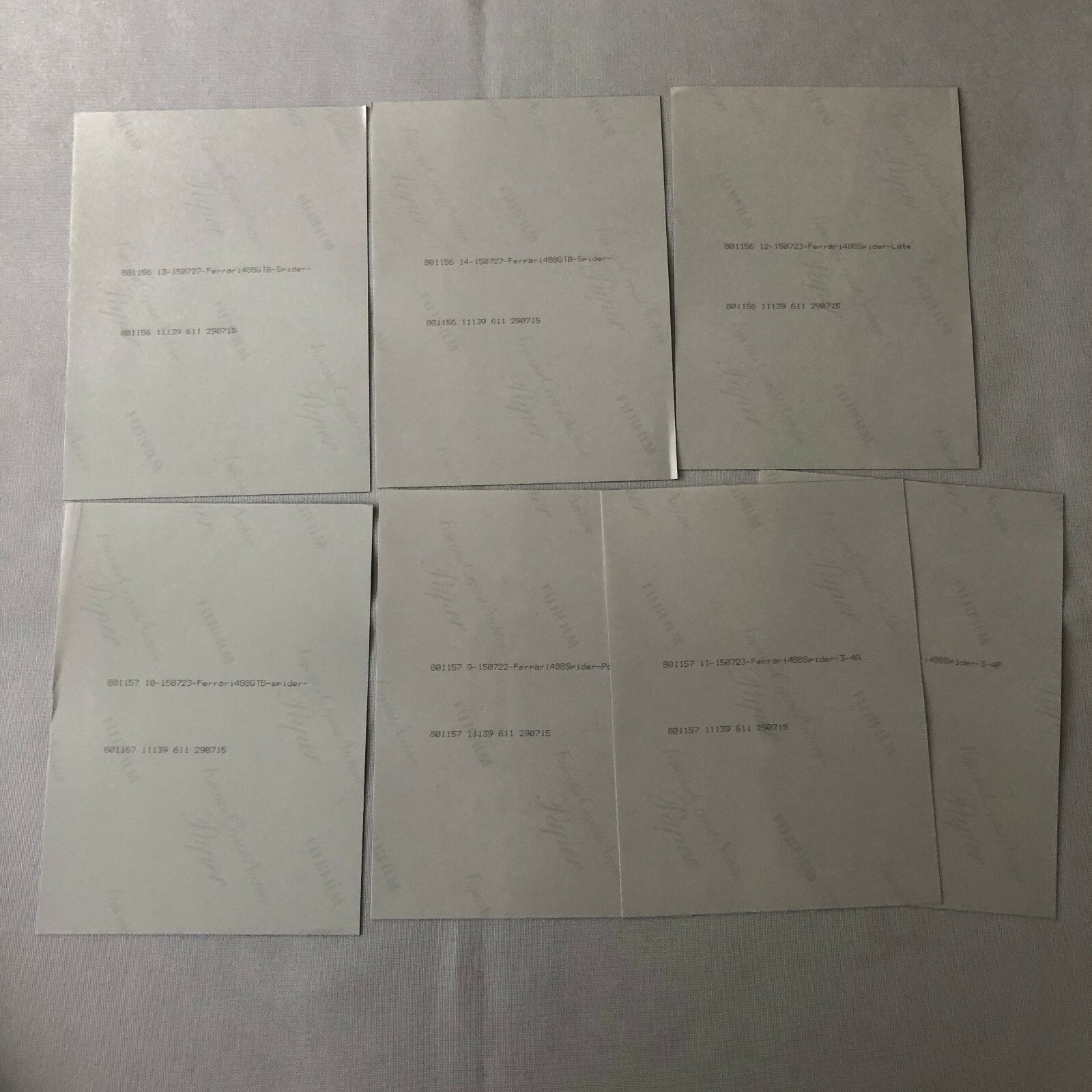 Ferrari 488 Spider Convertible Car Factory Photo Lot of 6 
