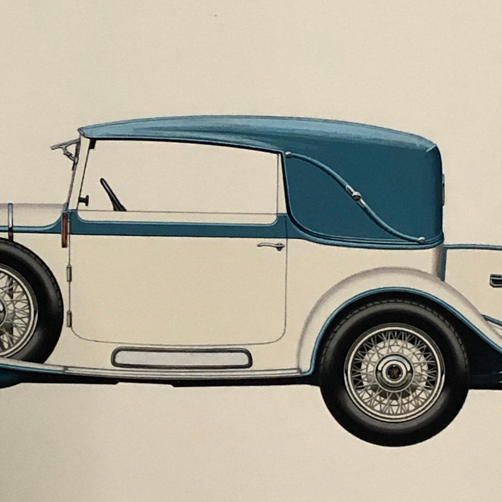 1930 Stoewer Type G15 Sport Cabriolet Car Illustration Art Drawing Hand Drawn