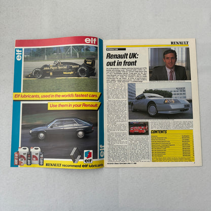 1986 Renault Racing Autosport Supplement Formula One F1 Renault 5GT Turbo ELF +