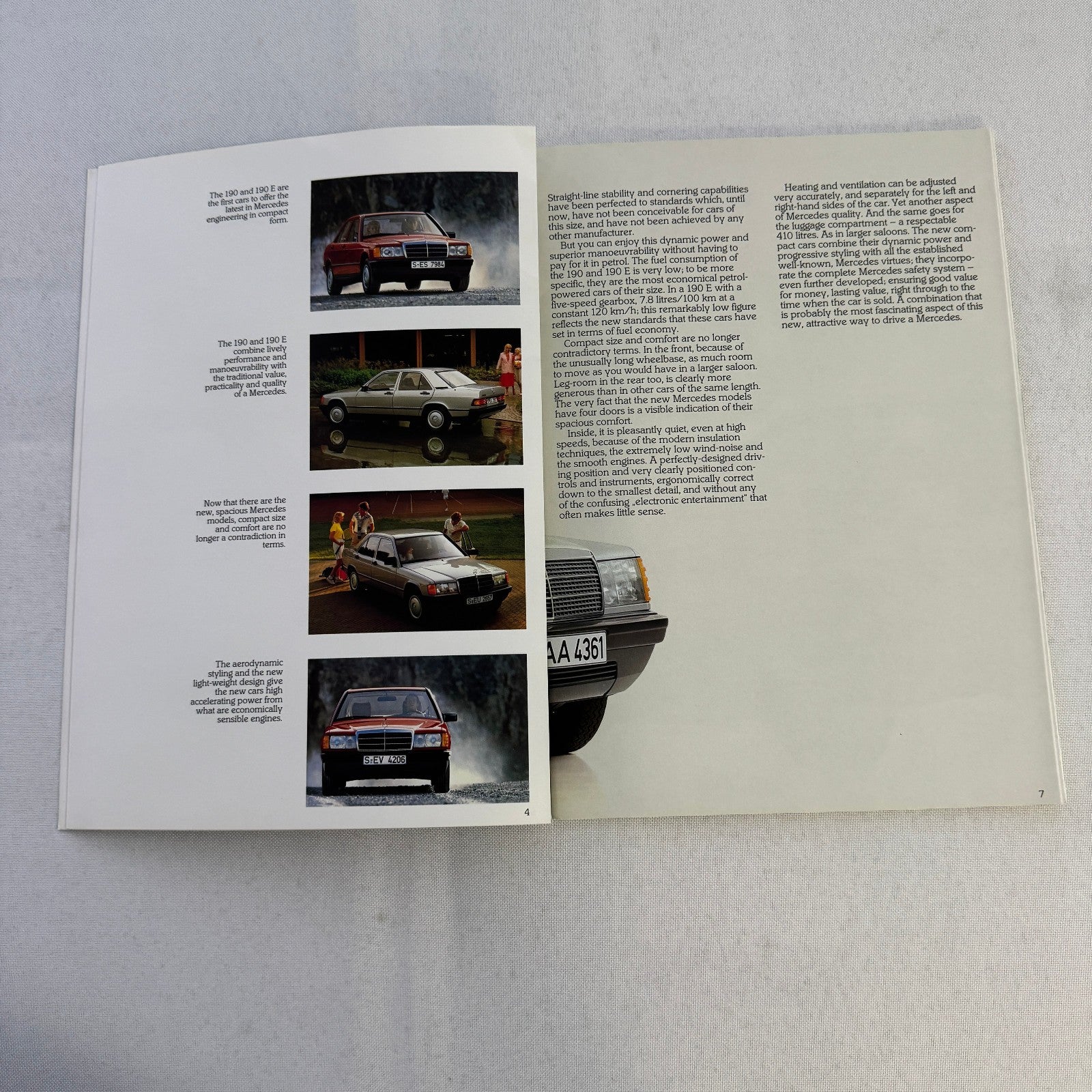 Mercedes Benz Car Brochure 280SL 500 SL 380 SL 280CE 200T 240D 300D 190D 190 250