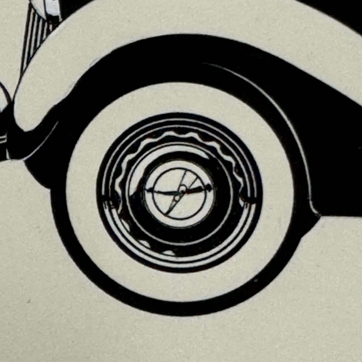 1936 Ford Club Cabriolet Automobile Illustration Art Drawing Hand Drawn