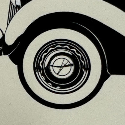 1936 Ford Club Cabriolet Automobile Illustration Art Drawing Hand Drawn