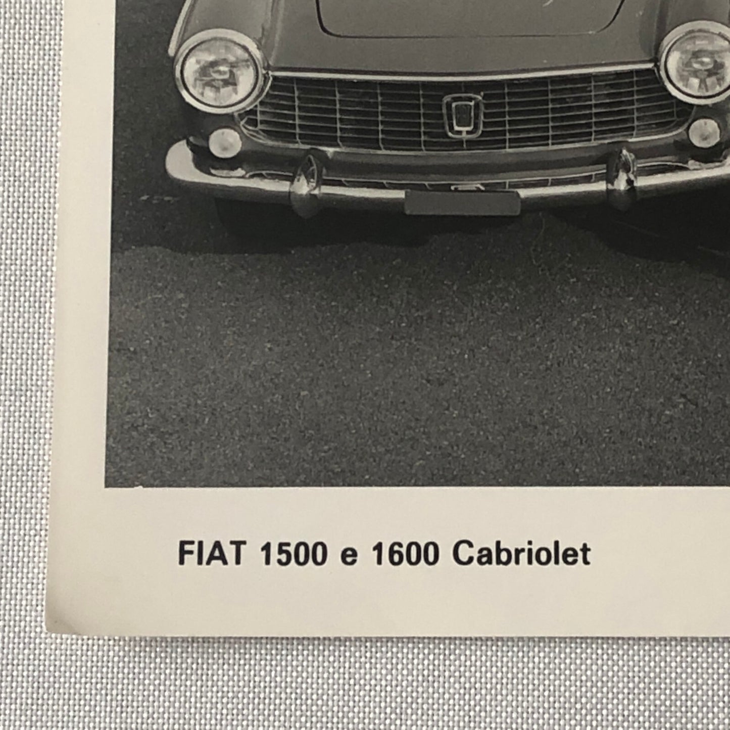 Fiat 1500 and 1600 S Cabriolet Convertible Factory Press Photo Photograph