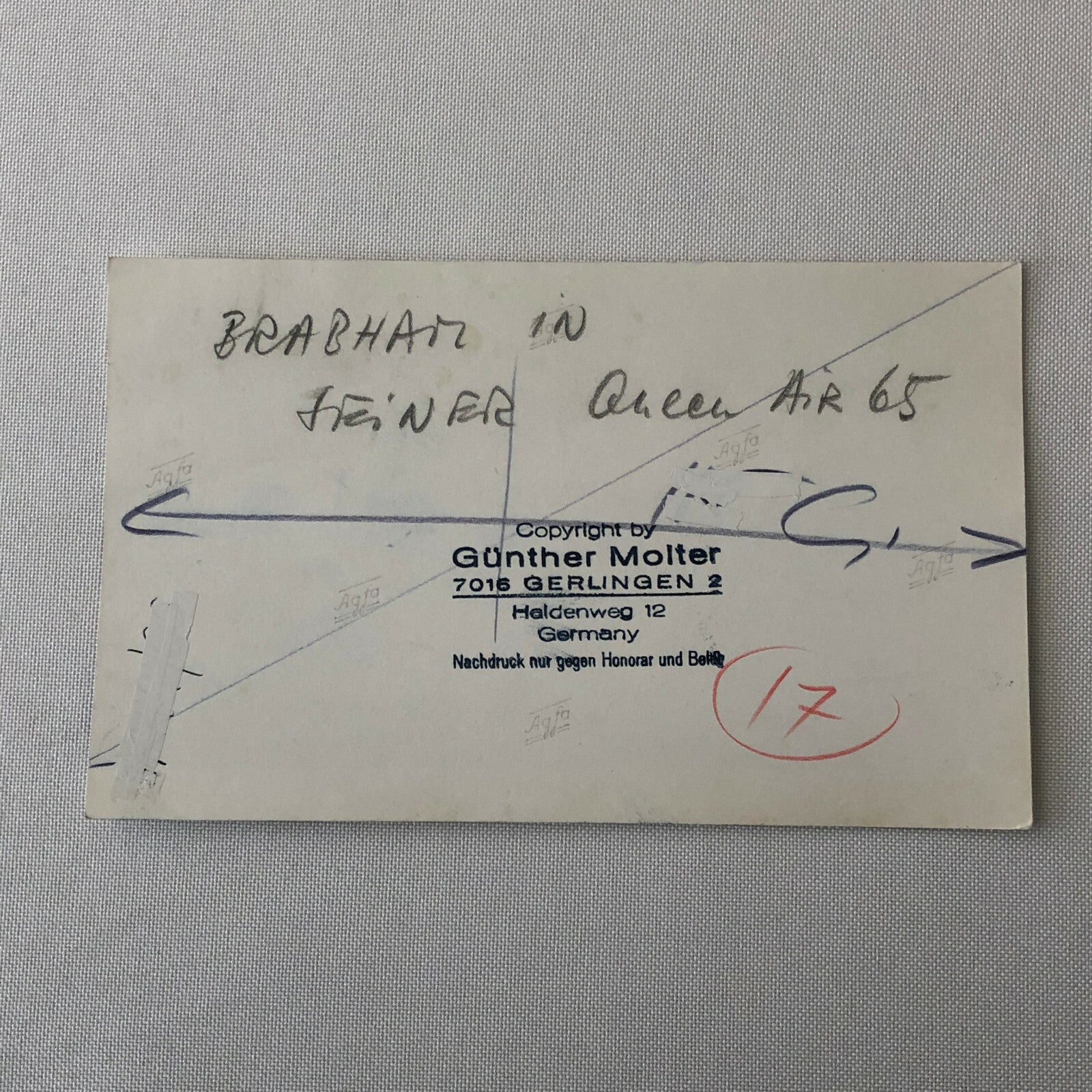 Vintage Airplane Plane Photo Photograph Aircraft Racing Driver Jack Brabham 