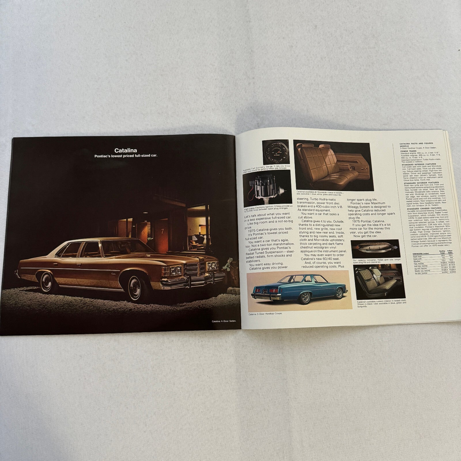 1975 Pontiac Car Sales Brochure Catalog Firebird Grand Am LeMans Grand Ville +