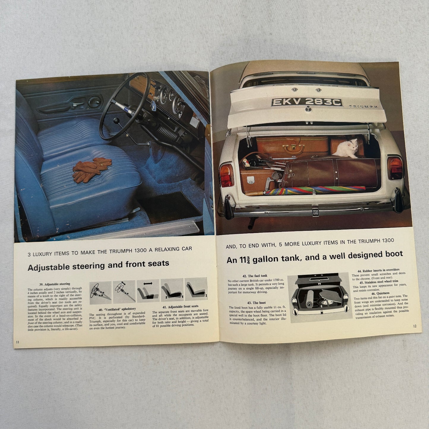 Triumph 1300 Car Sales Brochure Catalog Vintage Advertising