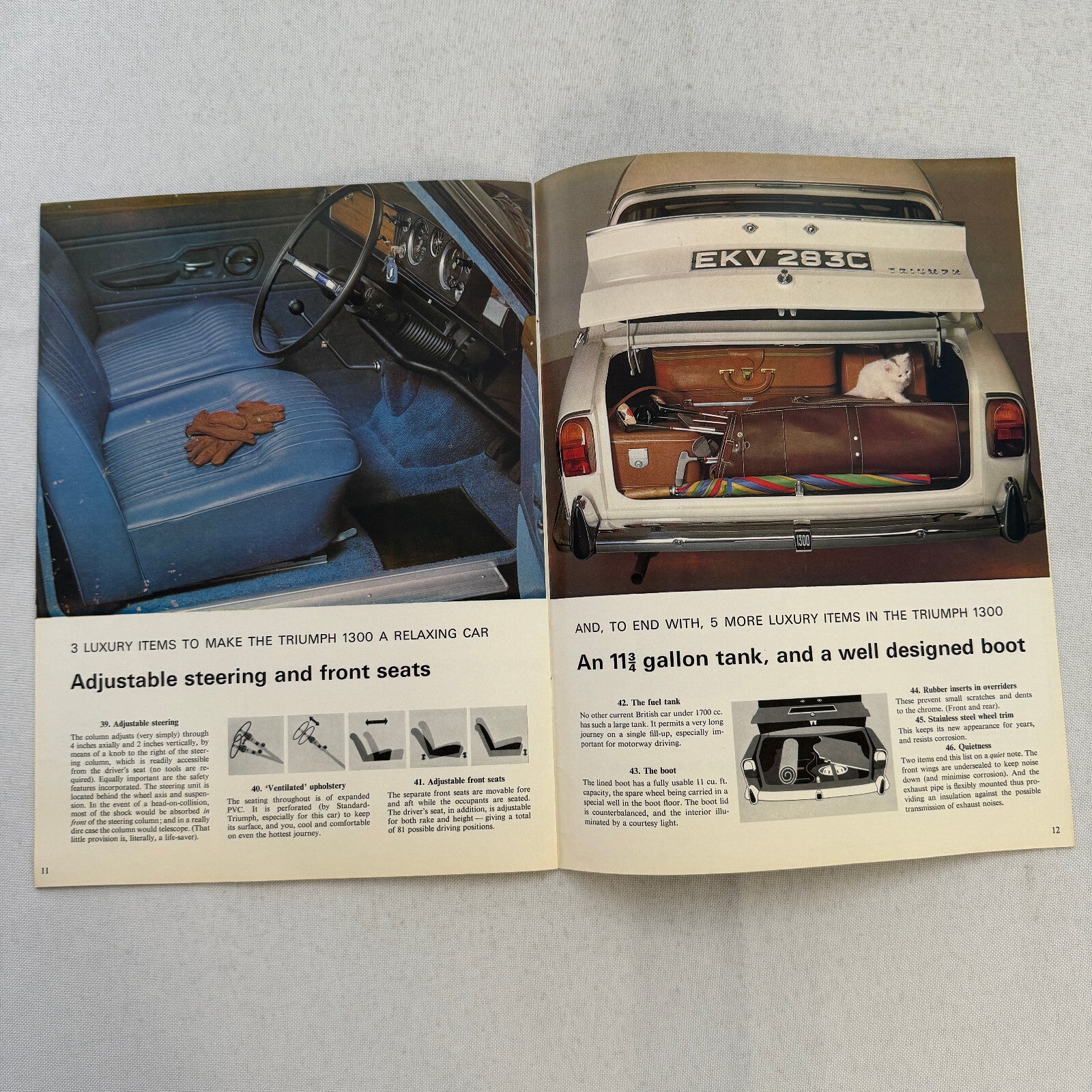 Triumph 1300 Car Sales Brochure Catalog Vintage Advertising