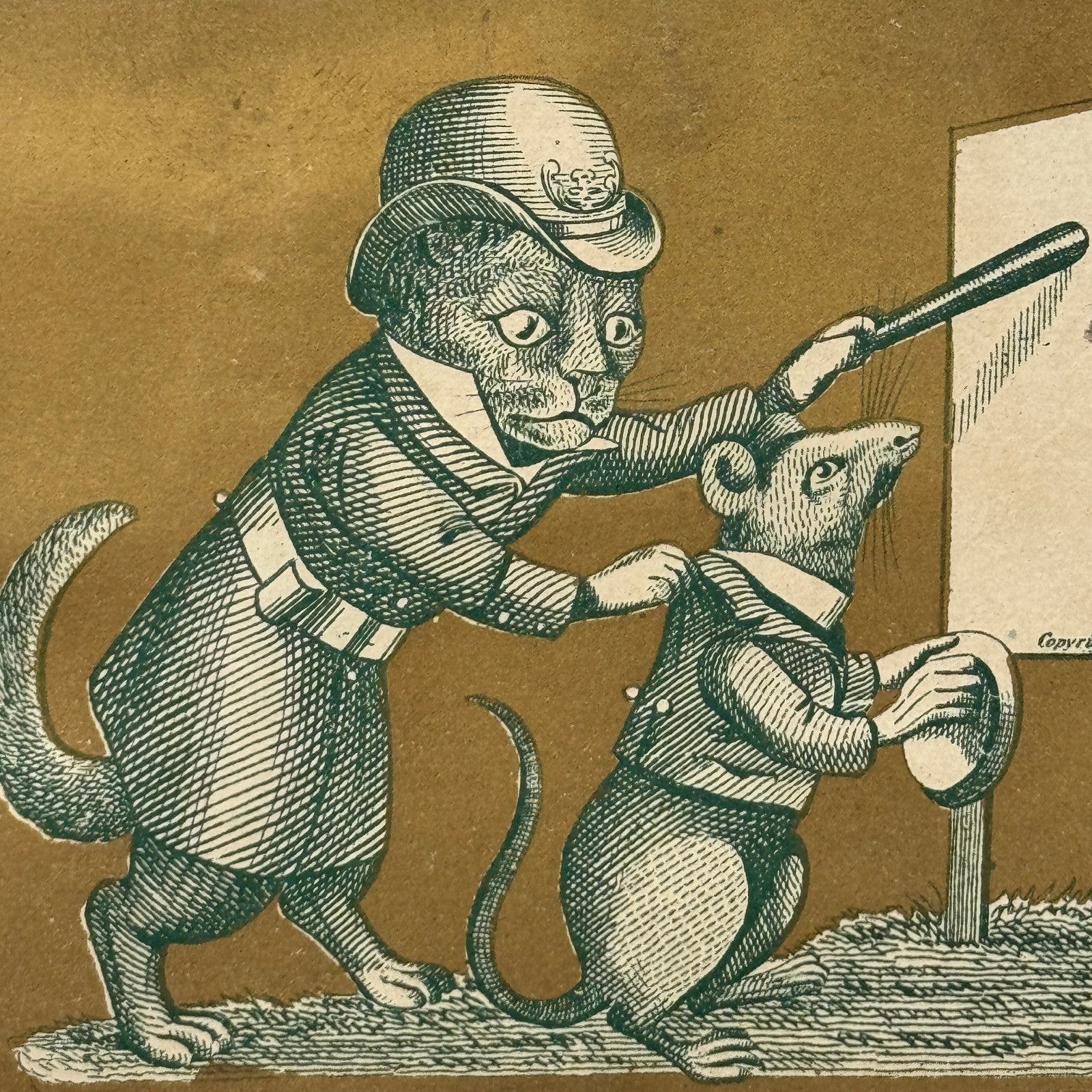 Victorian Trade Card Antique Cat Mouse John Gibson 1881