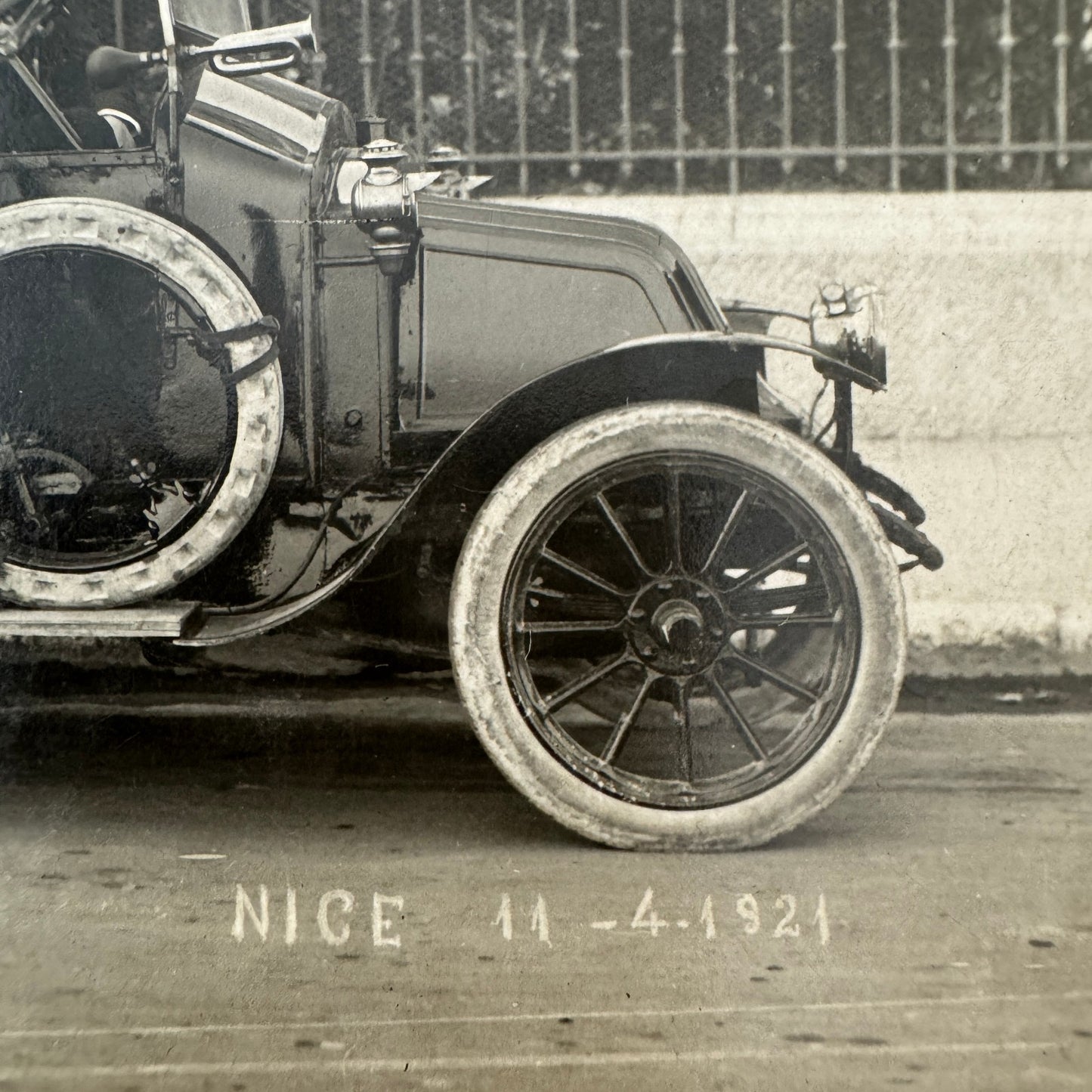 Men with Early Car Automobile Nice France 1921 Vintage Photo Photograph Print