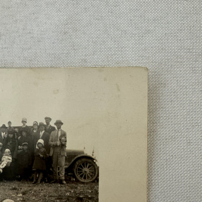 Real Photo Postcard RPPC People and Cars Automobile Antique Vintage