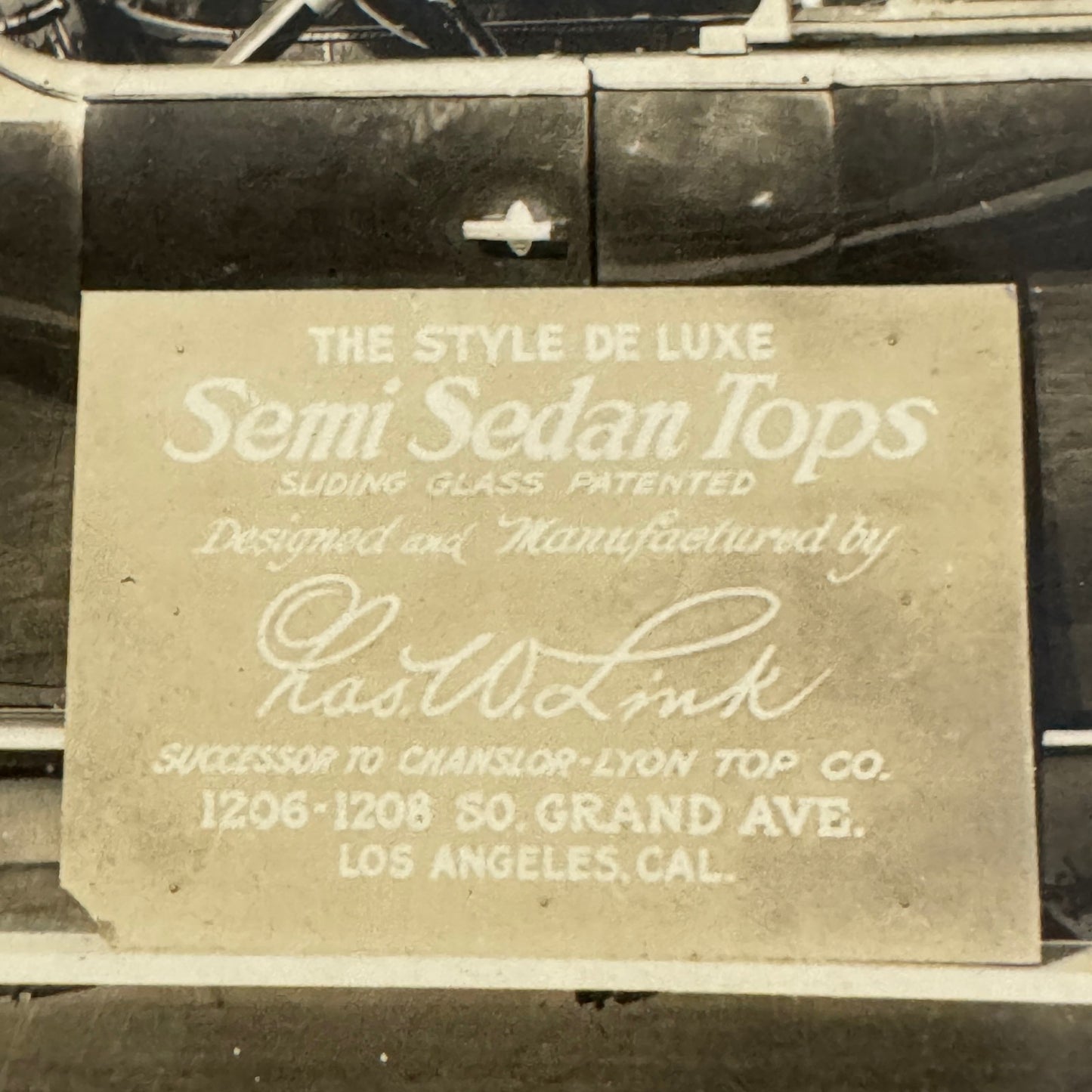 Charles W Link Vintage Automobile Car Sedan Top Real Photo Postcard RPPC Antique