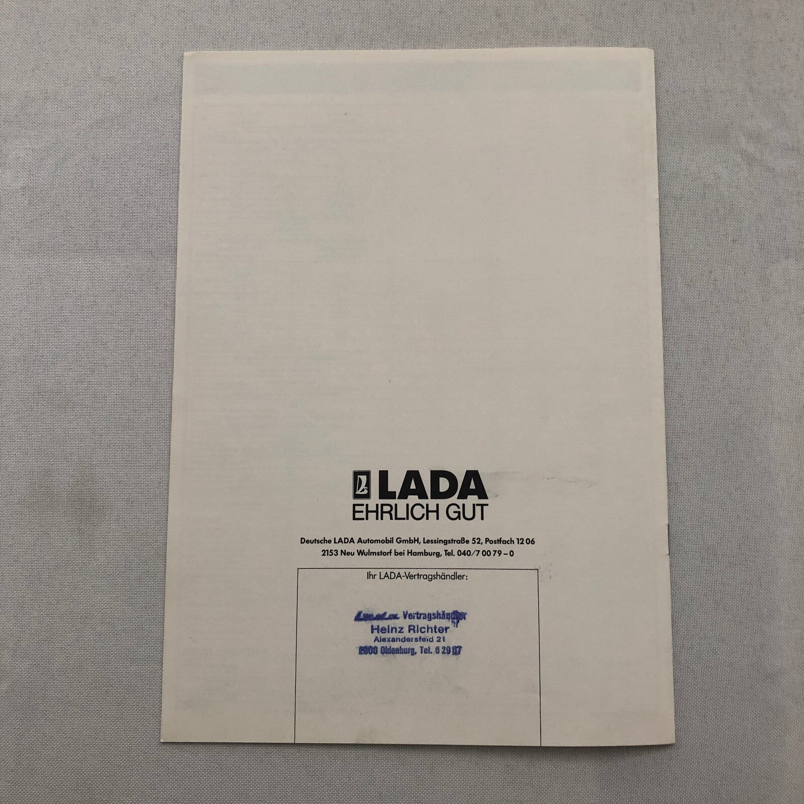 Lada Nova Kombi Station Wagon Sales Brochure Catalog L GL GERMAN Text