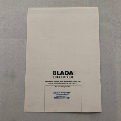 Lada Nova Kombi Station Wagon Sales Brochure Catalog L GL GERMAN Text