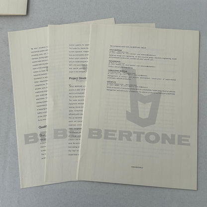 2001 Bertone Filo Drive by Wire Car Press Kit with 35mm Photo Slides Folder