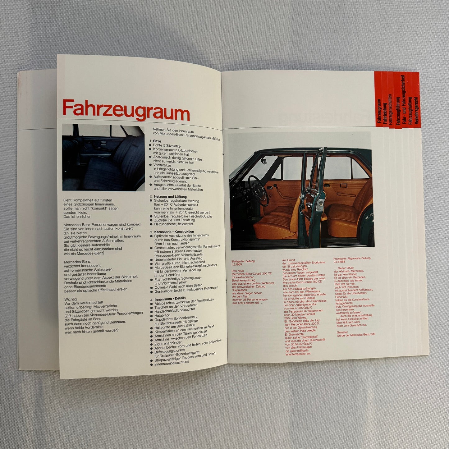 Vintage Mercedes Benz Sales Brochure Catalog 280 SL 300 SEL 600 230 250 GERMAN