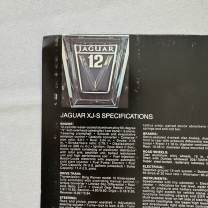 Vintage Jaguar XJ-S Car Sales Brochure Catalog Advertising Jaguar XJS XJ S