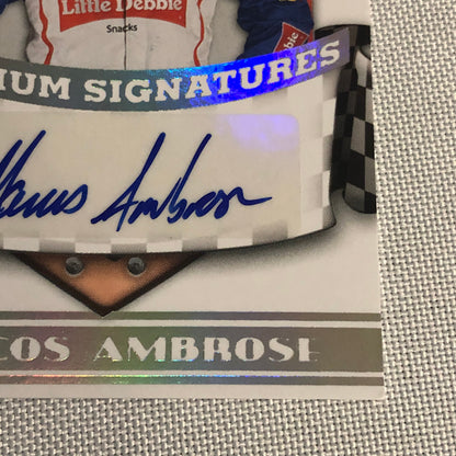 2009 Press Pass Premium Signatures Marcos Ambrose Signed Signature Auto Card