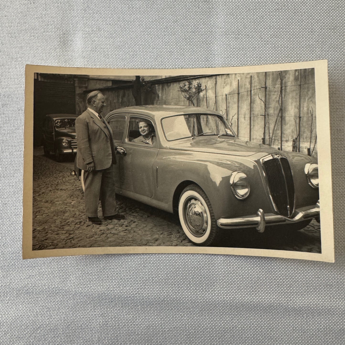 Vintage Italian Car Automobile Real Photo Postcard Post Card RPPC Lancia Aurelia
