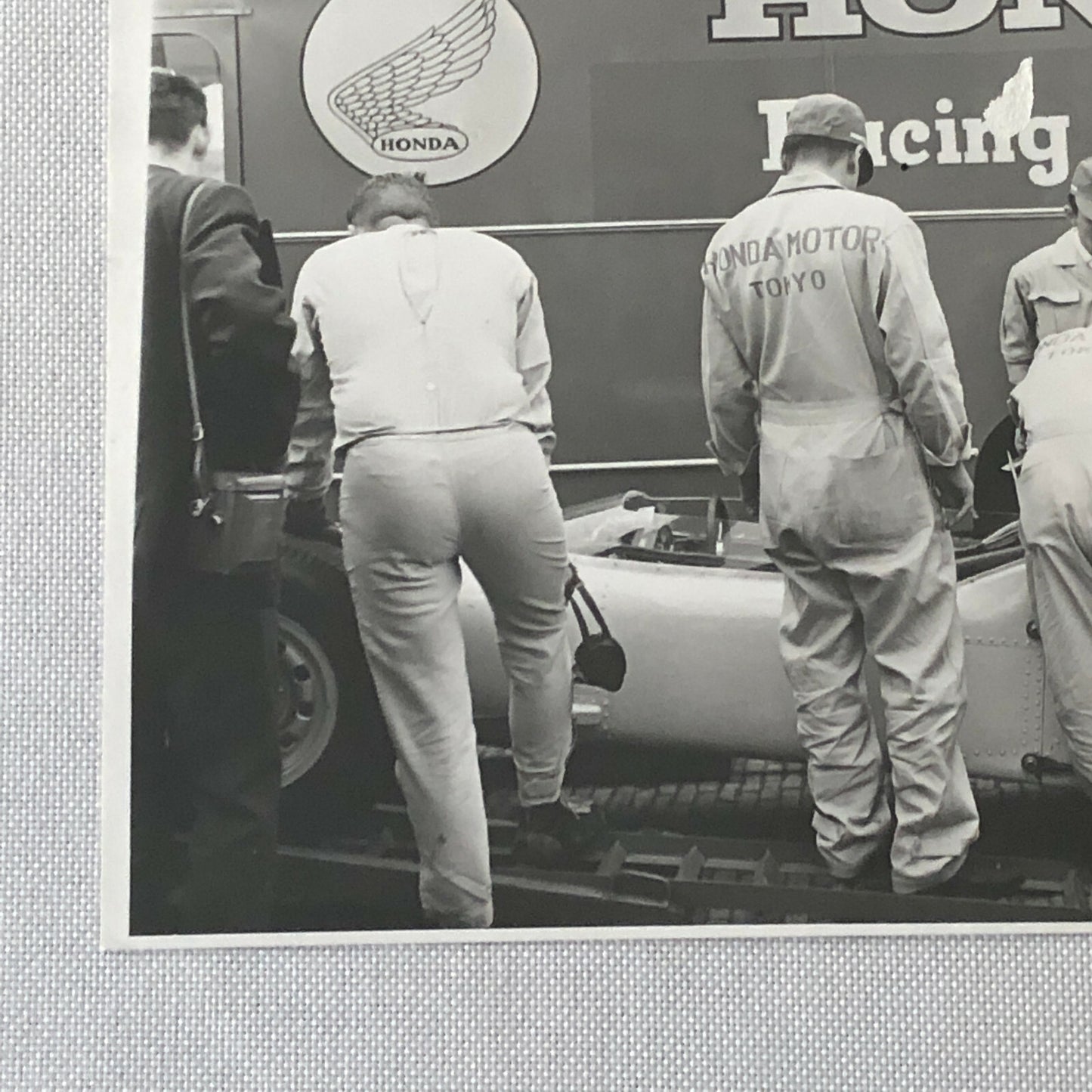 Vintage Honda Grand Prix Racing Car Team Photo Photograph Print 