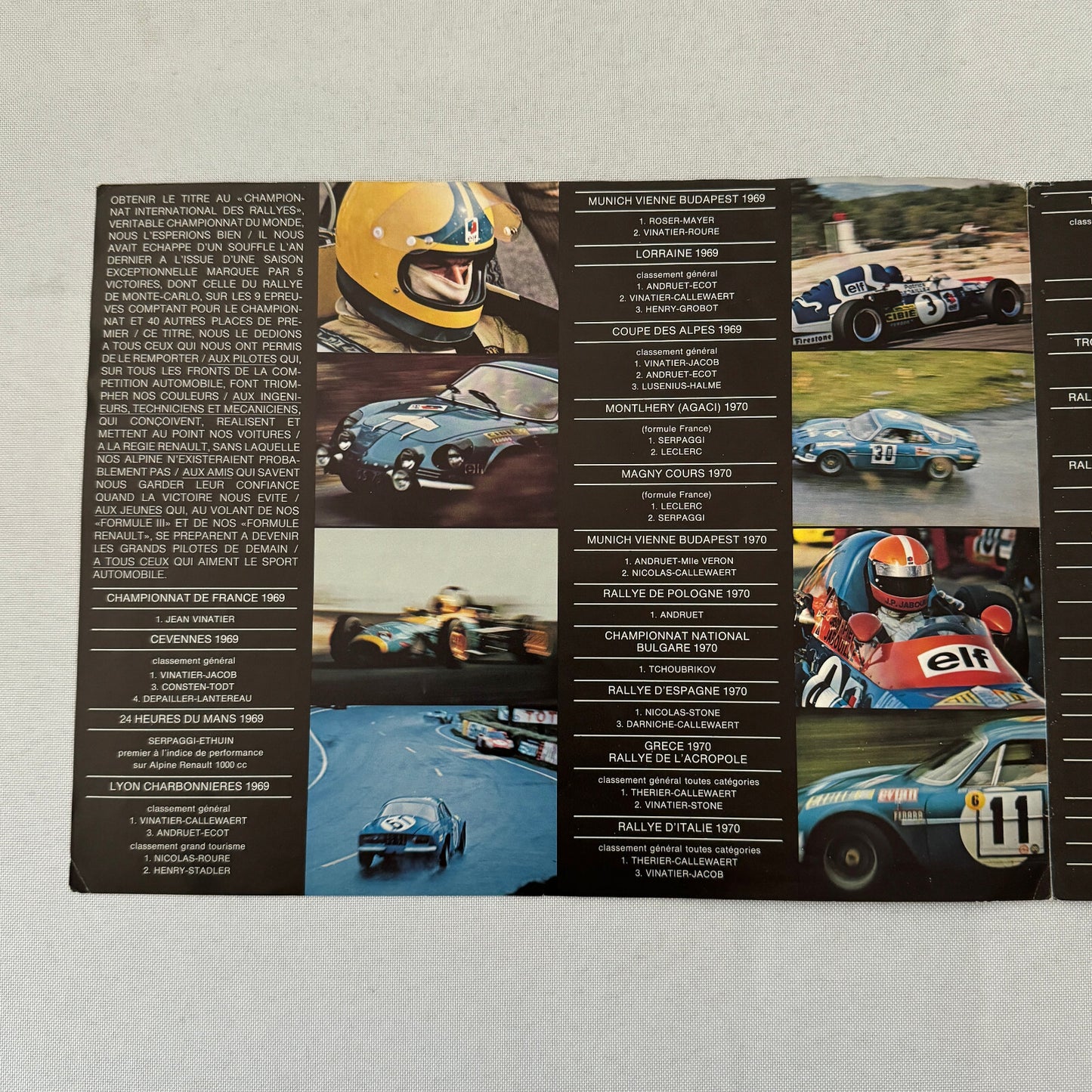 Renault Alpine Racing Car Sales Brochure Catalog Monte Carlo Rally Rallye FRENCH
