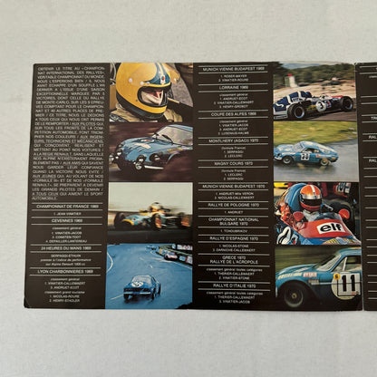 Renault Alpine Racing Car Sales Brochure Catalog Monte Carlo Rally Rallye FRENCH