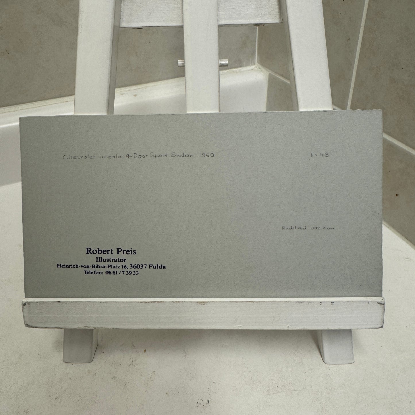 1960 Chevrolet Impala Sport Sedan Car Illustration Art Drawing Vintage Miniature