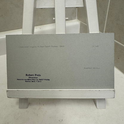 1960 Chevrolet Impala Sport Sedan Car Illustration Art Drawing Vintage Miniature