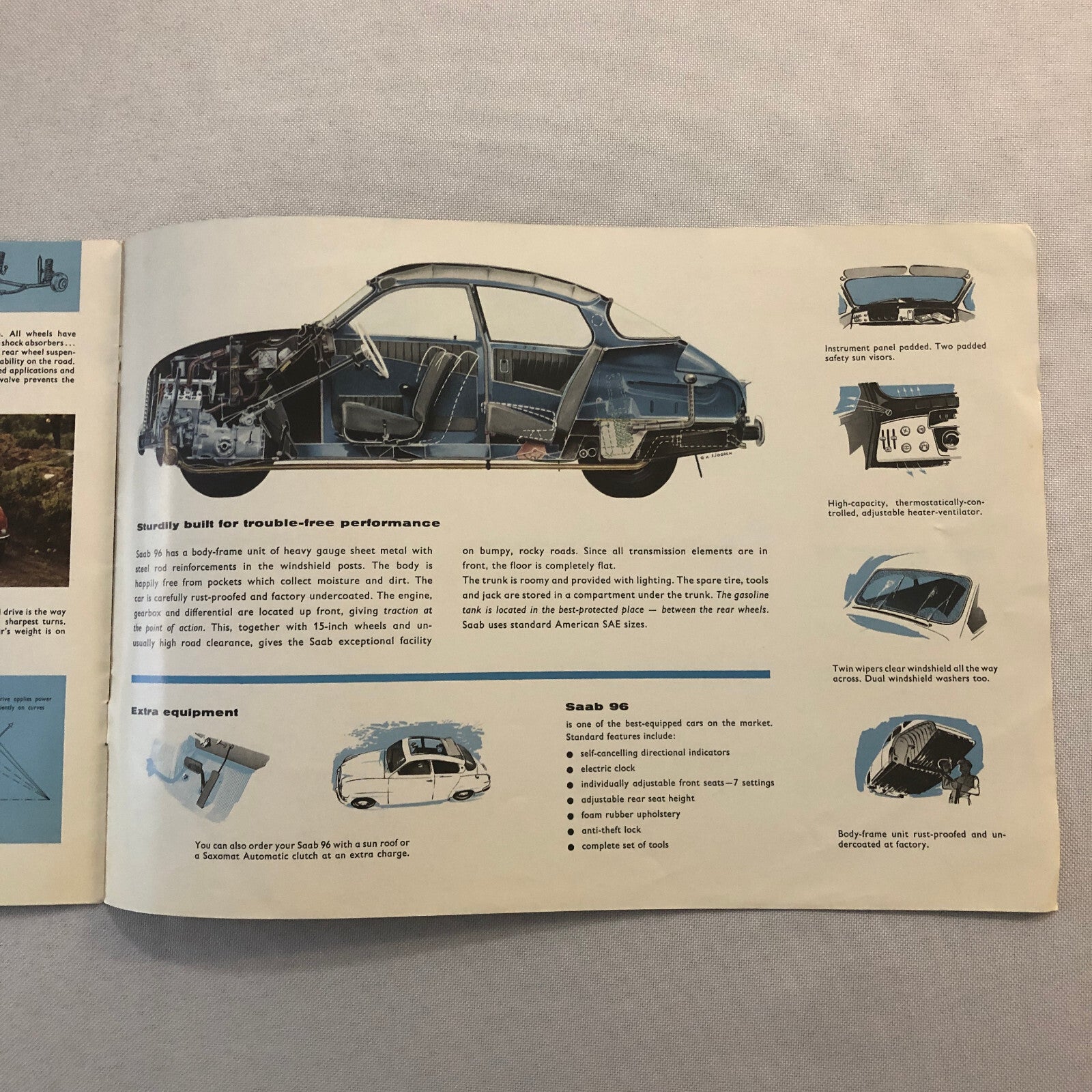 Vintage Saab 96 Sales Brochure Catalog Advertising