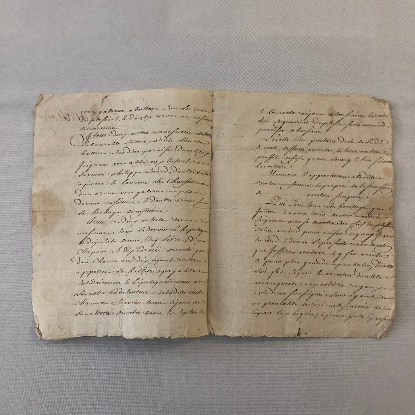 Antique Hand Written French Document Dated 1763 Beautiful Early Letter