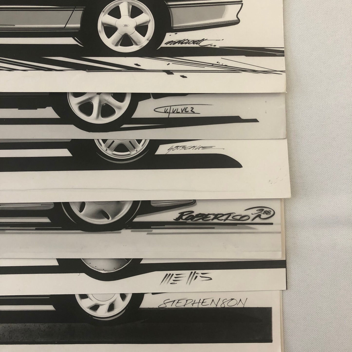 Vintage Car Design PRINT Concept Rendering Germany Ford Lot of 14x