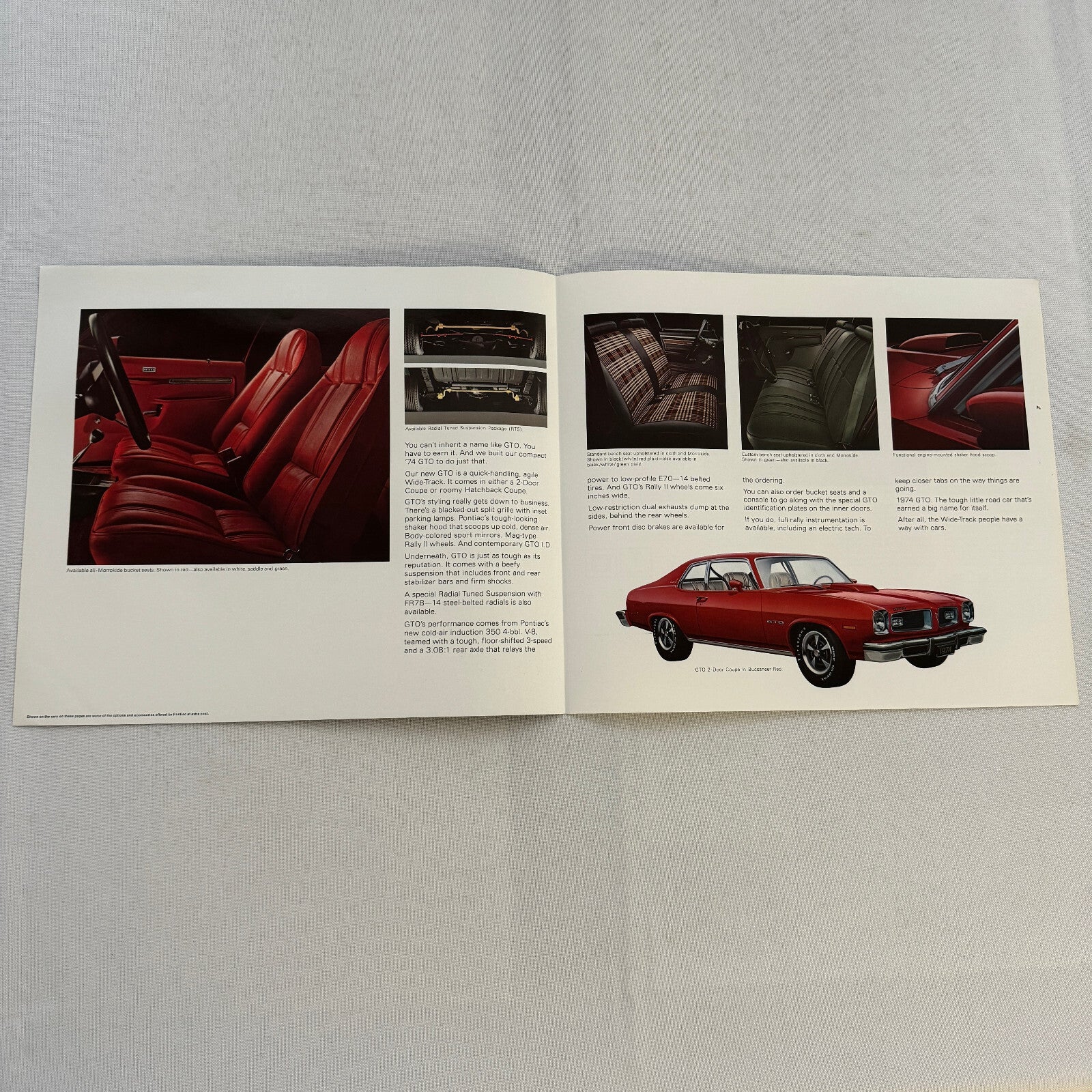 1974 Pontiac GTO Car Sales Brochure Catalog Advertising