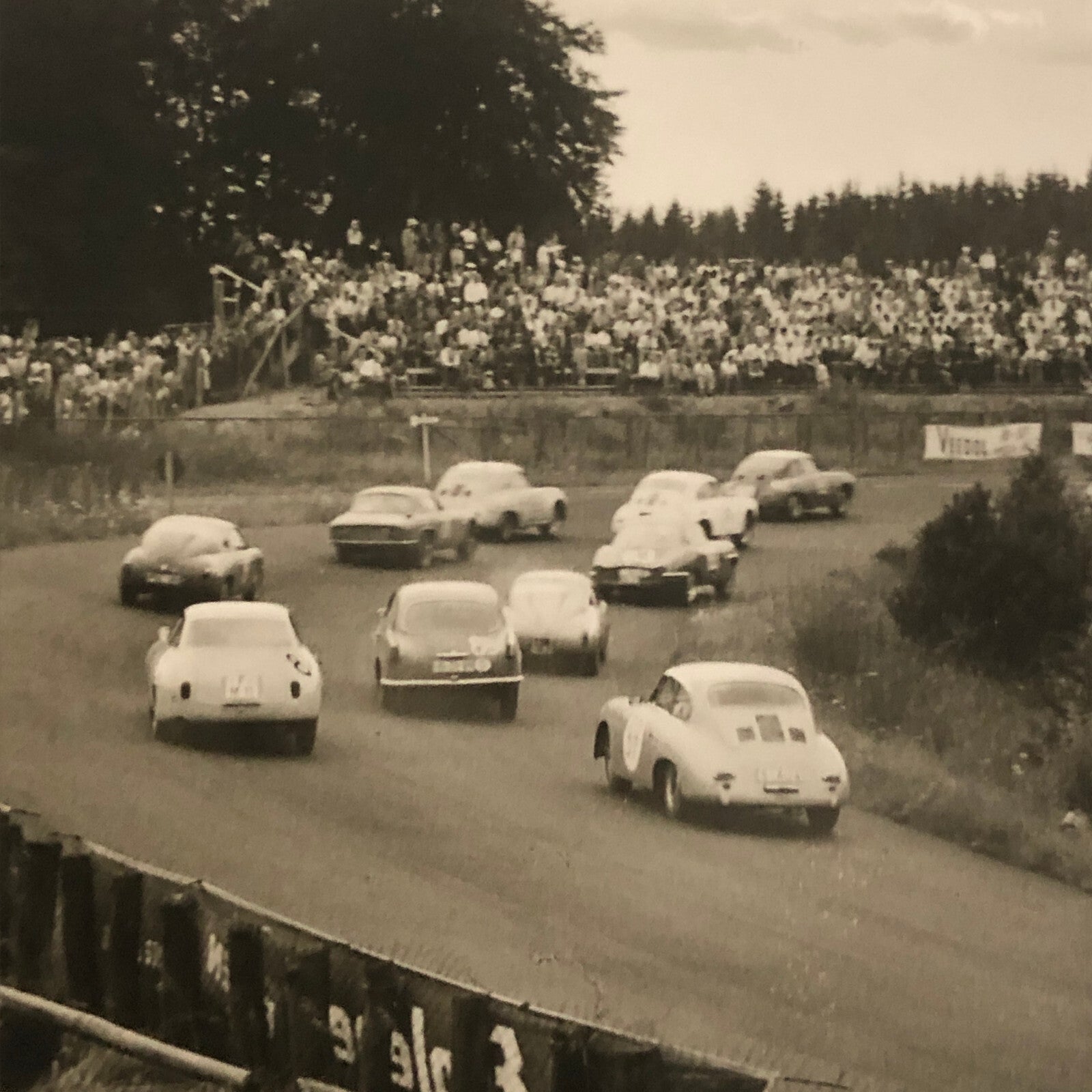 Vintage Porsche Racing Photo Postcard Post Card Photograph Nurburgring