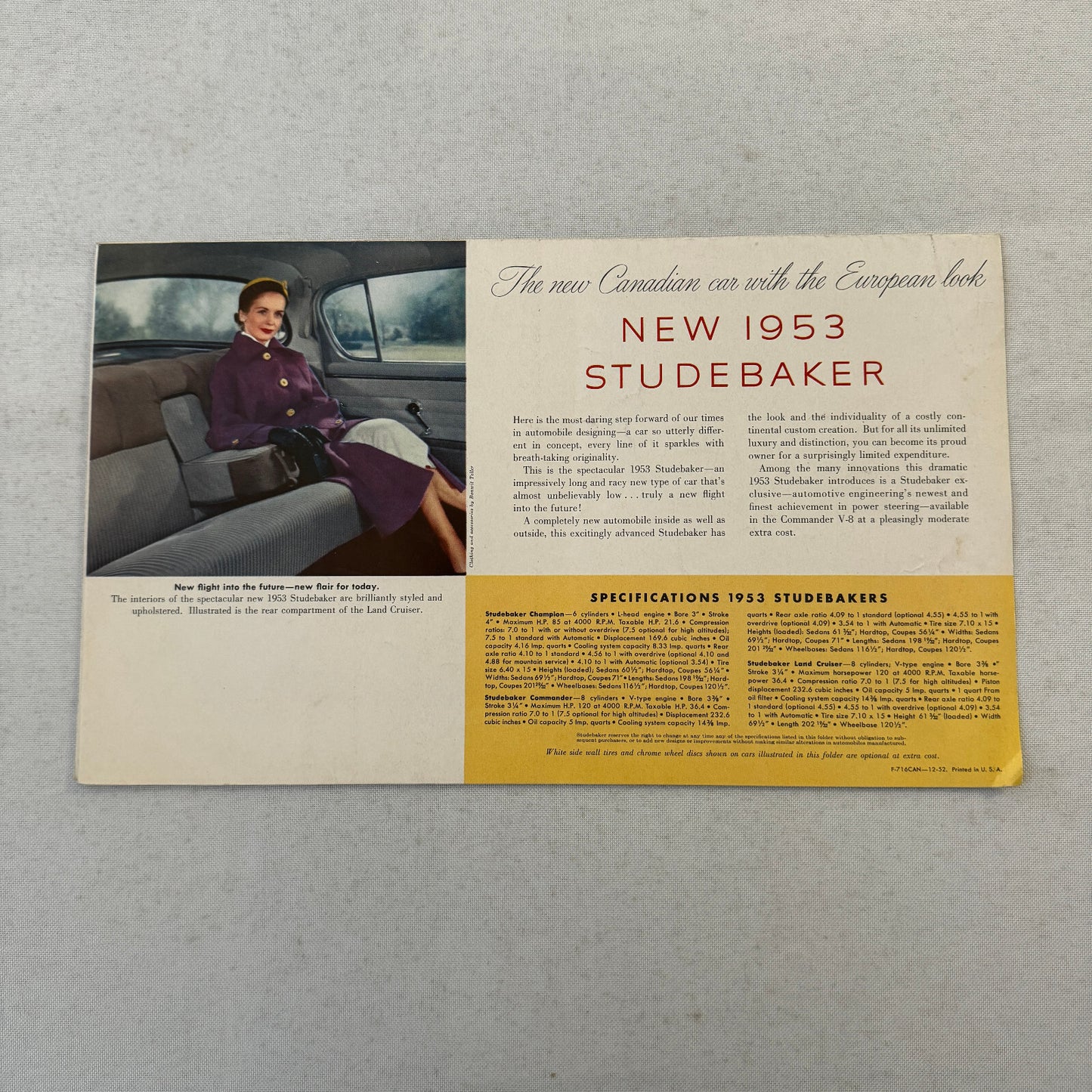 1953 Studebaker Car Sales Brochure Catalog Champion Commander Land Cruiser