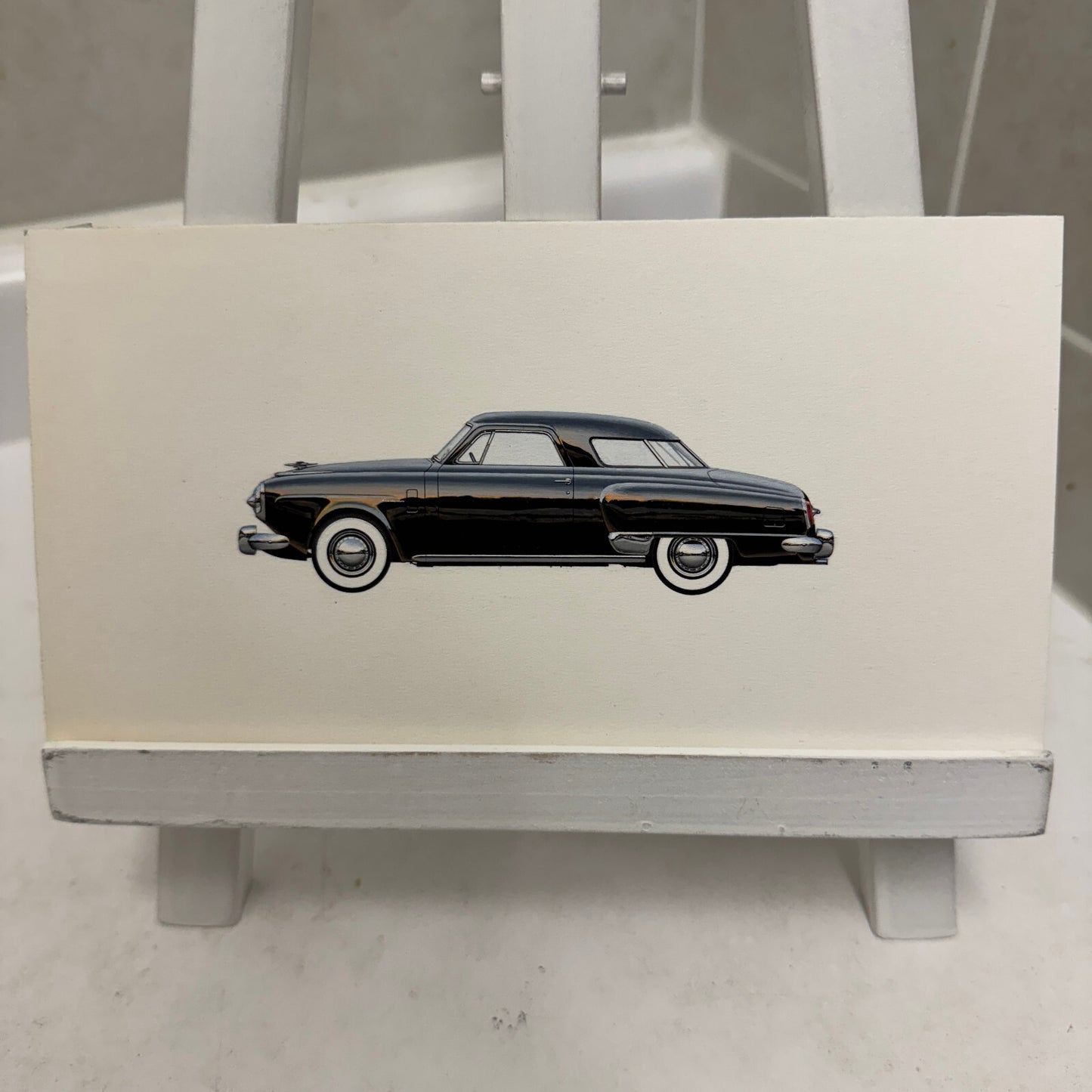 1950 Studebaker Commander Car Illustration Art Drawing Vintage Miniature