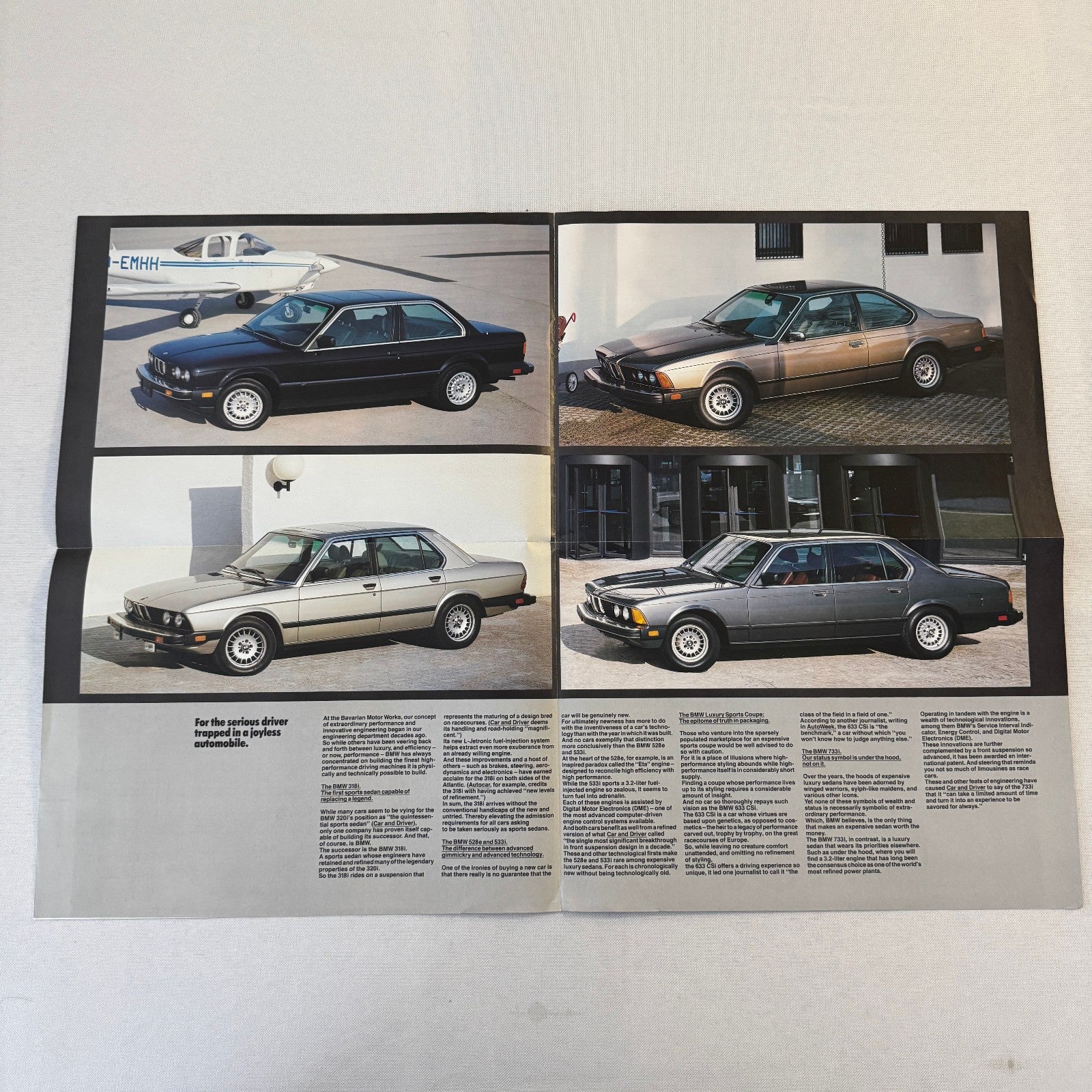 1983 BMW Sales Brochure Catalog 318i 528e 533i 633 CSi 733i 633CSi