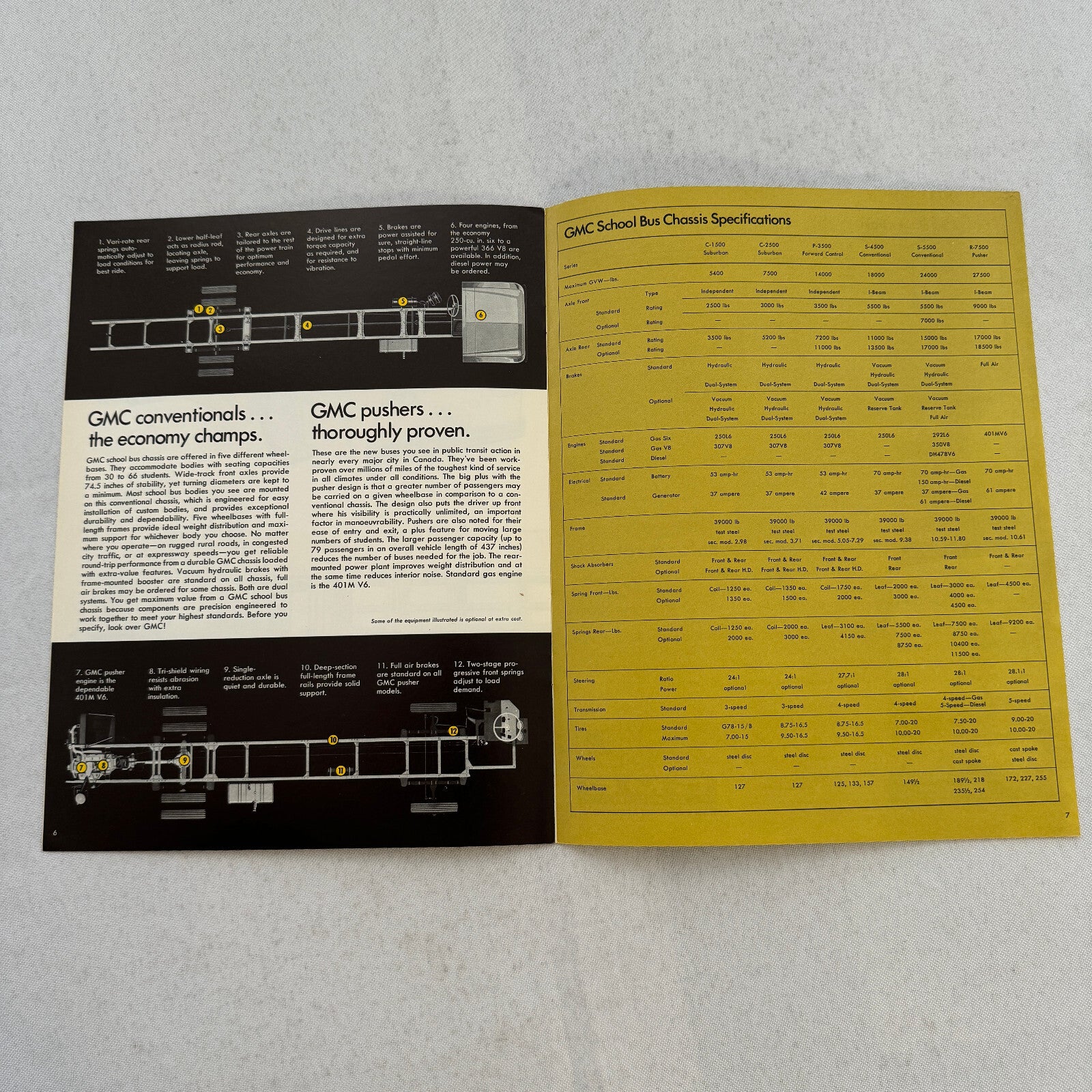1970 GMC School Bus Sales Brochure Catalog Suburban Value Van Pusher