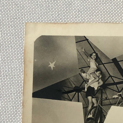 Circus Children Bicycle Balancing Acrobat Acrobatic Act Photo Photograph Vintage