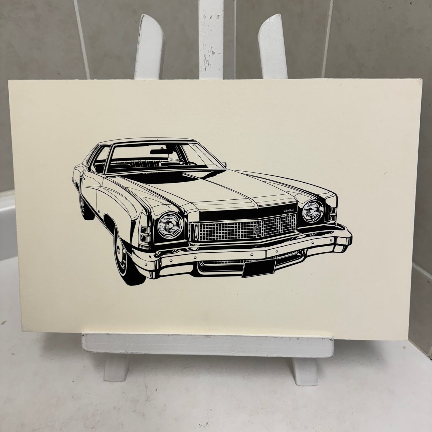 Chevrolet Monte Carlo Car Automobile Illustration Art Drawing Hand Drawn Vintage