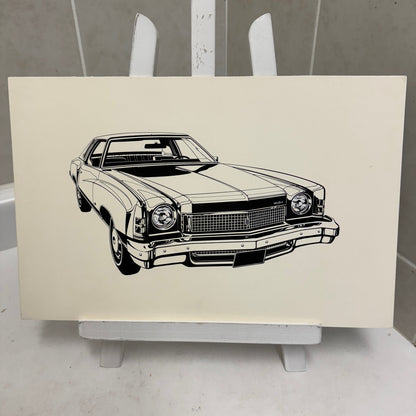 Chevrolet Monte Carlo Car Automobile Illustration Art Drawing Hand Drawn Vintage