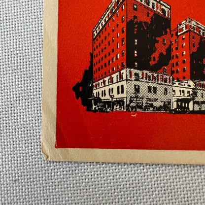 Vintage Hotel Travel Luggage Label The Lowry Hotel St Paul