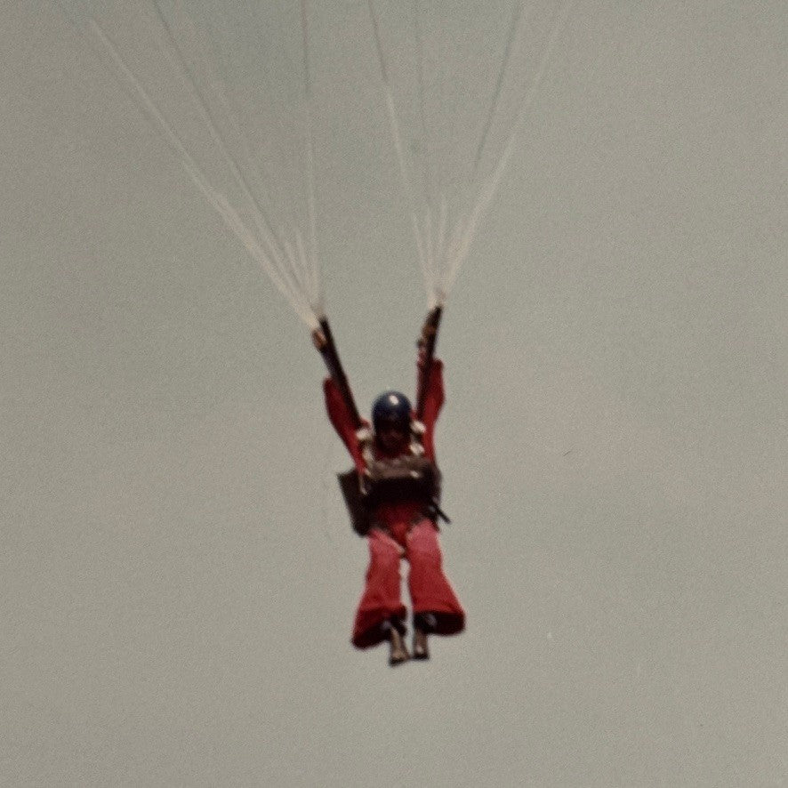 Vintage Skydiving Parachute Photo Large Format Aviation Photograph 1970s-80s