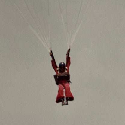 Vintage Skydiving Parachute Photo Large Format Aviation Photograph 1970s-80s