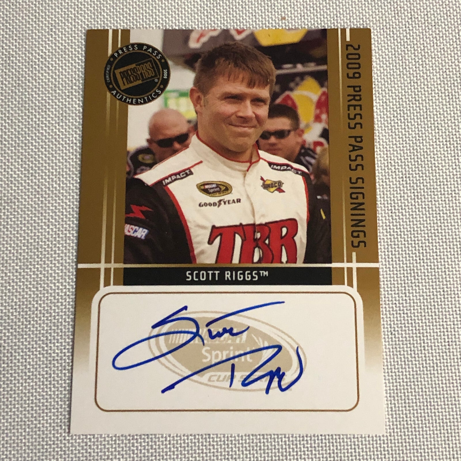 2009 Press Pass Signings Scott Riggs Auto Autograph Signed Card NASCAR