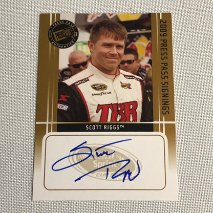 2009 Press Pass Signings Scott Riggs Auto Autograph Signed Card NASCAR
